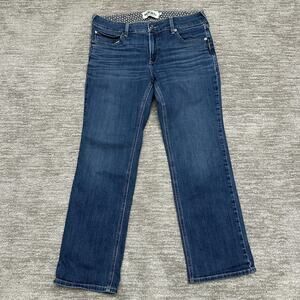 Ariat REAL Jeans Womens 32S Blue Denim Mackenzie Abby Straight Mid Rise